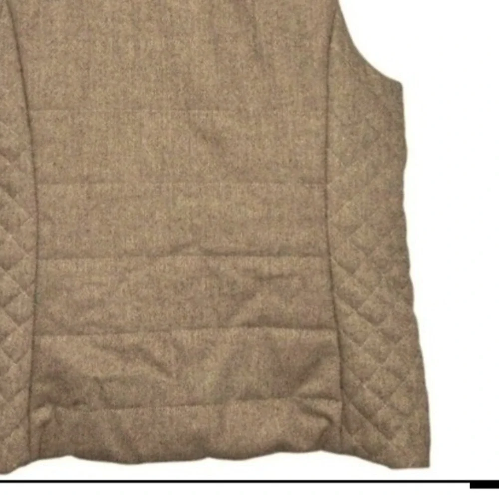 Tart Collections Vest Womens Large Quilted Puffer Taupe Brown Zip Front